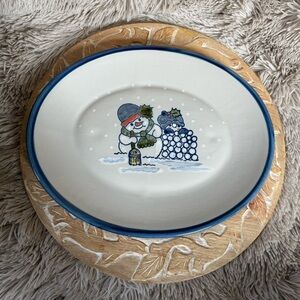 RARE VINTAGE LOUISVILLE POTTERY SNOWMAN SERVING PLATTER LIKE NEW